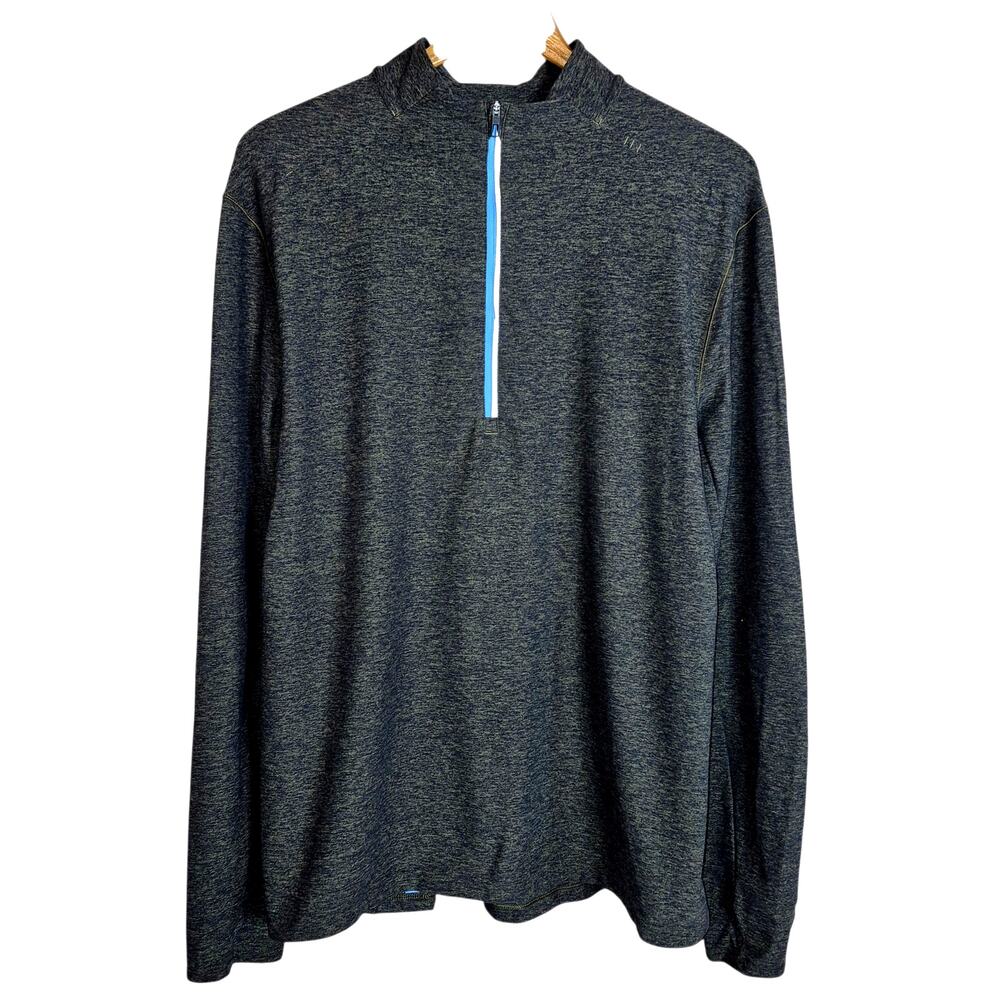 Lululemon Surge Warm Men's 1/2 Zip Pull Over Shirt Heathered Green/ Black